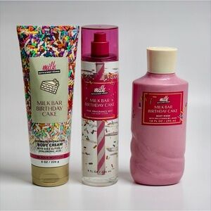 Bath & Body Works Milk Bar Birthday Cake Gift Set Limited Edition Body Care NWT
